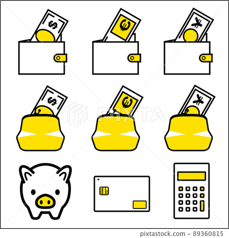 Financial finance image icon set dollar yen euro wallet piggy bank infographics Financial finance image icon set dollar yen euro wallet piggy bank infographics 89360815