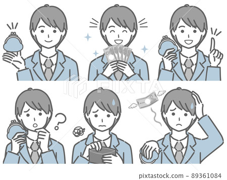 Various money-related young men in suits Various money-related young men in suits 89361084
