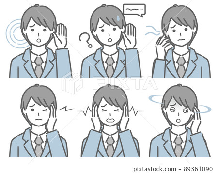 A young man in a suit with bad ears 89361090