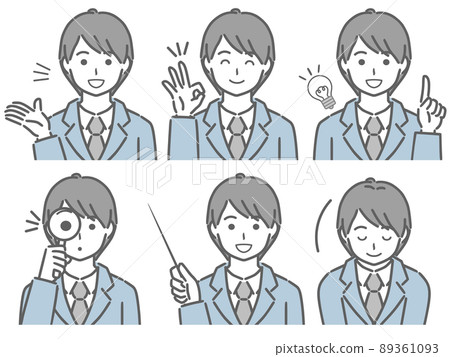 A young man with a suit to comment 89361093