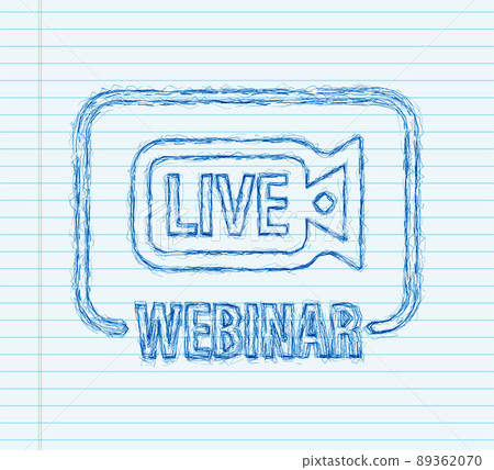 Live webinar label. Flat sketch illustration. Vector illustration 89362070