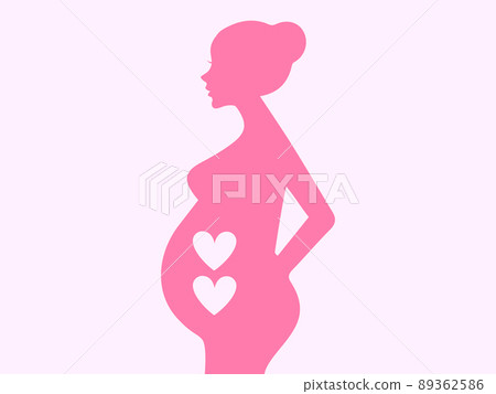 Female twins icon silhouette pregnant with twins 89362586