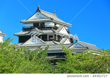 [愛媛縣]鮮綠色的松山城天守閣 89362727