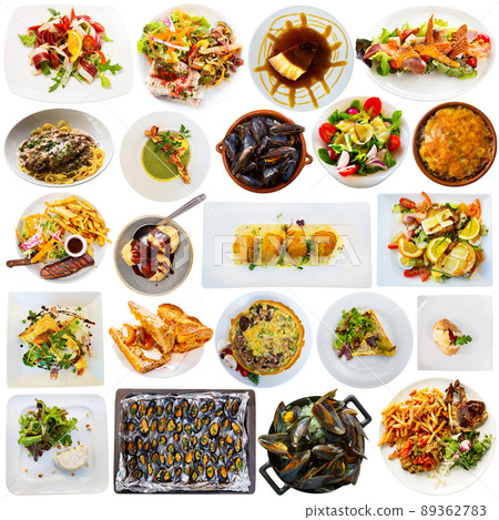 Meat and fish French dishes 89362783