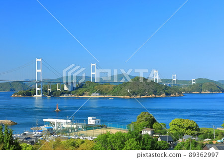 [Ehime Prefecture] Kurushima Kaikyo Bridge (Shimanami Kaido) under clear skies 89362997