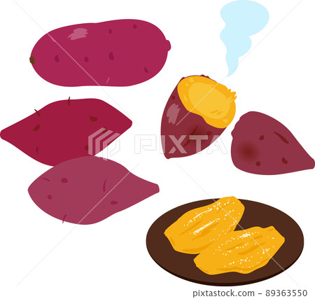 紅薯、烤紅薯和乾紅薯 89363550