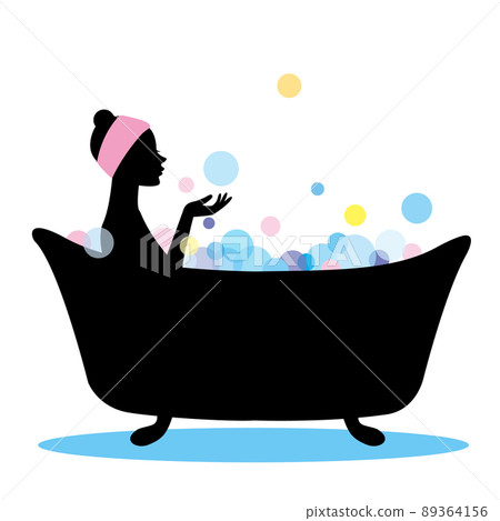 一個女人洗澡的剪影 一個女人洗澡的剪影 89364156