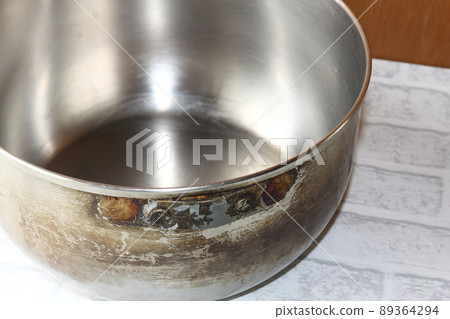 Old pot with a broken handle Old pot with a broken handle 89364294