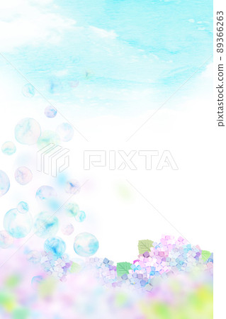 繡球花水彩背景材料 89366263