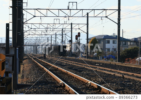 Chichibu Railway's limestone freight train Chichibu Railway's limestone freight train 89366273