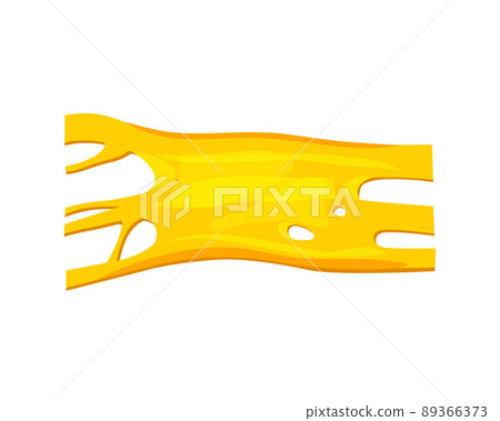 Flowing melted cheese. Vector cartoon background of hot cheddar, parmesan or holland cheesy with holes isolated on white background. Flowing melted cheese. Vector cartoon background of hot cheddar, parmesan or holland cheesy with holes isolated on white background. 89366373