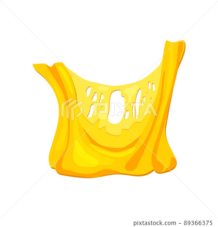 Flowing melted cheese . Vector cartoon background of hot cheddar, parmesan or holland cheesy with holes isolated on white background. Flowing melted cheese . Vector cartoon background of hot cheddar, parmesan or holland cheesy with holes isolated on white background. 89366375