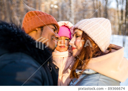 happiness excited people in warm clothing in winter outdoors happiness excited people in warm clothing in winter outdoors 89366674