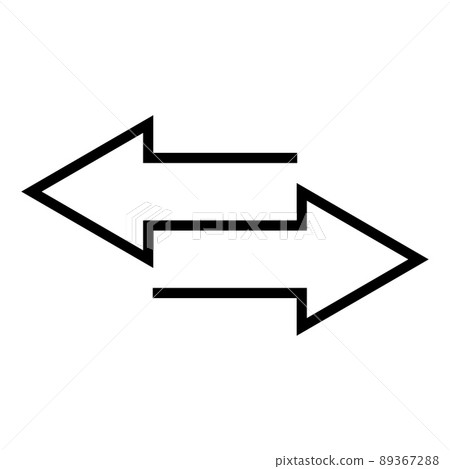 Transfer arrows outline icon. linear style sign for mobile concept and web design. Left right arrows simple line vector icon. Symbol, logo illustration. 89367288