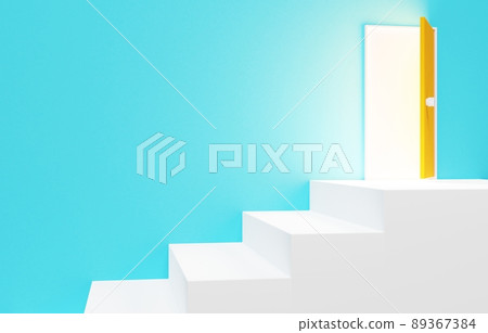 3D Material_Simple stairs and doors 89367384