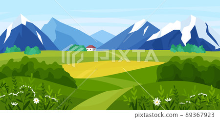 Rural Landscape Mountains Composition Rural Landscape Mountains Composition 89367923