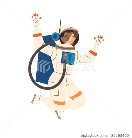 Man Astronaut Character in Outer Space in Spacesuit Flying in the Air Vector Illustration Man Astronaut Character in Outer Space in Spacesuit Flying in the Air Vector Illustration 89368400