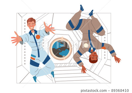 Man Astronaut Character in Outer Space in Spacesuit Flying on Space Shuttle Vector Illustration Man Astronaut Character in Outer Space in Spacesuit Flying on Space Shuttle Vector Illustration 89368410