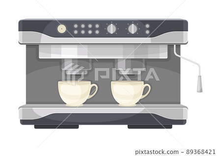 Coffee Brewing with Electric Coffeemaker and Cup as Cafe Cooking Appliance Vector Illustration Coffee Brewing with Electric Coffeemaker and Cup as Cafe Cooking Appliance Vector Illustration 89368421