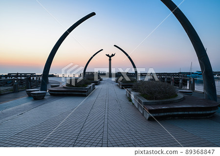 At Atami beach in the early morning 89368847
