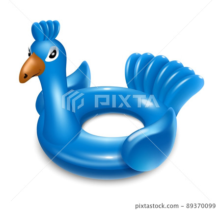 Rubber bird blue peacock toy realistic vector 89370099