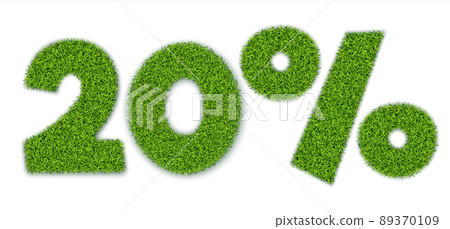 20 percent with grass texture realistic vector eps10 20 percent with grass texture realistic vector eps10 89370109
