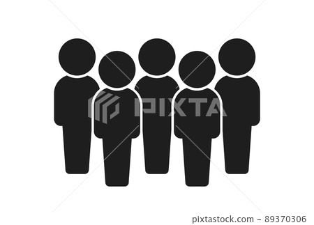 5個站立的人的圖標象形圖-團隊/小組的圖像素材 89370306