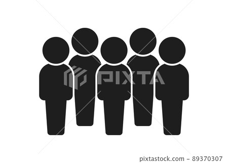 5個站立的人的圖標象形圖-團隊/小組的圖像素材 89370307
