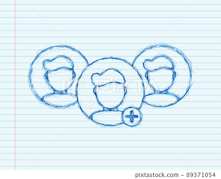 Refer a friend sketch . Referral marketing concept, referring friends, referral program strategy. Vector illustration. Refer a friend sketch . Referral marketing concept, referring friends, referral program strategy. Vector illustration. 89371054