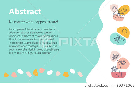 Vector illustration of greeting card with natural patterns. 89371063