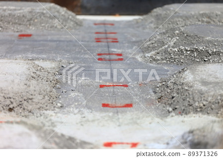 Foundation work: Waste concrete after casting Foundation work: Waste concrete after casting 89371326