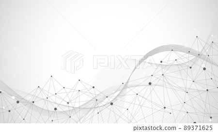 Geometric abstract background with connected lines and dots. Connectivity flow point. Molecule and communication background. Graphic connection background for your design illustration. Geometric abstract background with connected lines and dots. Connectivity flow point. Molecule and communication background. Graphic connection background for your design illustration. 89371625