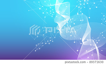 Colorful molecules background. DNA helix, DNA strand, DNA Test. Molecule or atom, neurons. Abstract structure for science or medical background, banner. Scientific illustration. 89371630