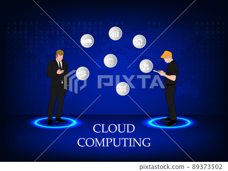 graphics drawing business man hold smartphone use connection communication for cloud computing graphics drawing business man hold smartphone use connection communication for cloud computing 89373502