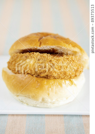 Delicious croquette sandwich Delicious croquette sandwich 89373513