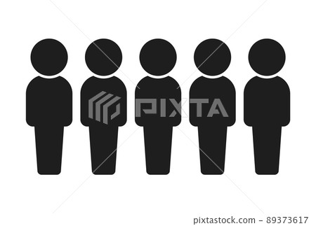 Icon pictogram of 5 standing people-Image material of team / group Icon pictogram of 5 standing people-Image material of team / group 89373617
