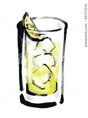 Hand-painted Japanese-style illustration of lemon chuhai Hand-painted Japanese-style illustration of lemon chuhai 89373838