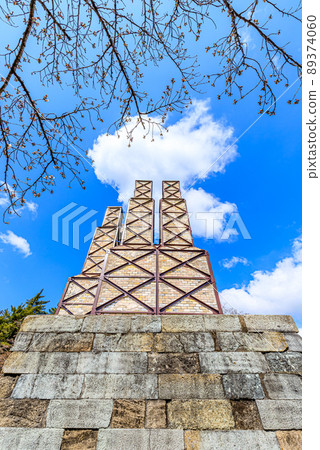 靜岡縣伊豆市早春的韭山反射爐 89374060