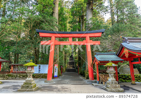 神奈川縣箱根町早春的箱根神社 89374728