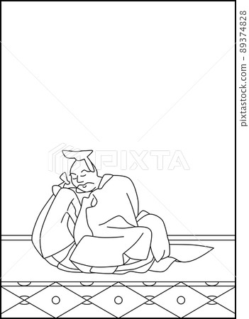 Line drawing Hyakunin Isshu No.005 89374828