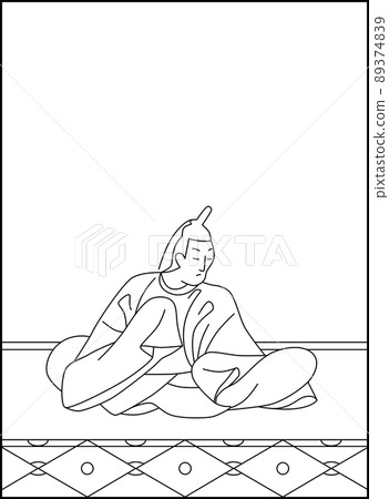 Line drawing Hyakunin Isshu No.014 Line drawing Hyakunin Isshu No.014 89374839