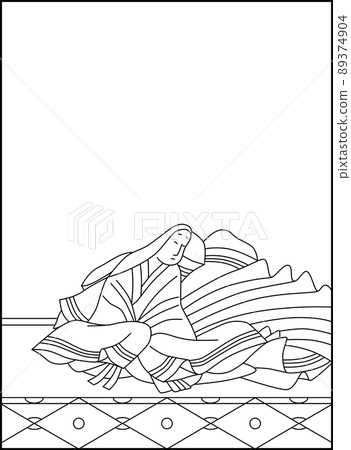 Line drawing Hyakunin Isshu No.056 Line drawing Hyakunin Isshu No.056 89374904