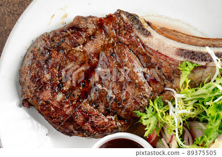 Closeup on juicy grilled beef steak texture Closeup on juicy grilled beef steak texture 89375505