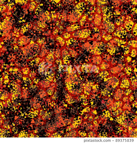 Red, yellow, orange and black leopard, ocelot or wild cat fur seamless pattern 89375839