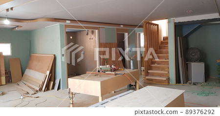 Construction site. Interior. Interior. Carpenter. Woodworking. Design 89376292