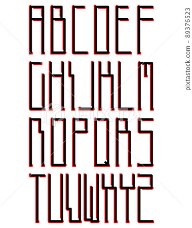 Decorative vector alphabet isolated on white background. 89376523