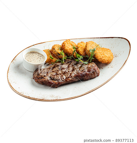 Isolated portion of grilled beef steak Isolated portion of grilled beef steak 89377113