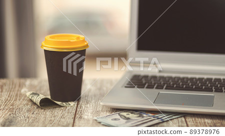 A business person's home desk before going to work on a weekday 89378976