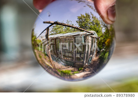 View of the old wooden frame greenhouse View of the old wooden frame greenhouse 89378980