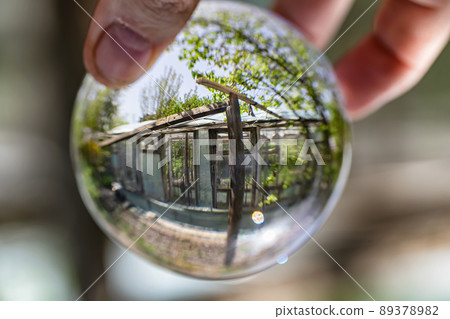 View of the old wooden frame greenhouse View of the old wooden frame greenhouse 89378982